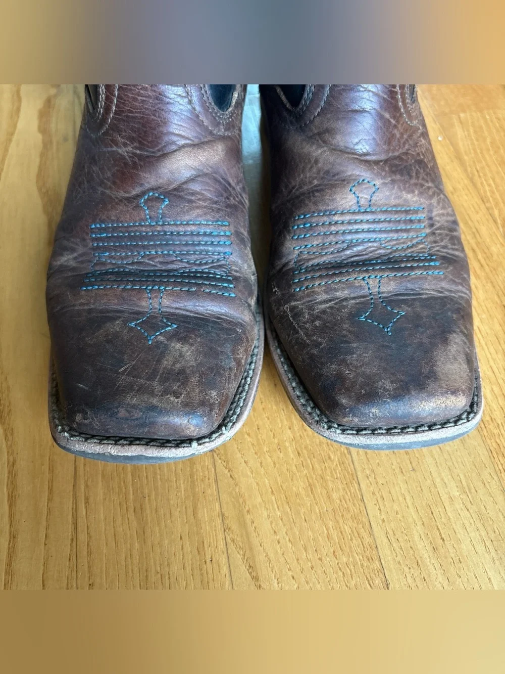 Ariat Tombstone Western Boots Cowboy Big Kid Earth Black Brown Blue Size 5 Youth